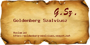 Goldenberg Szalviusz névjegykártya